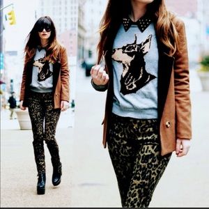 Big Star Mid rise Skinny Alex leopard print jeans